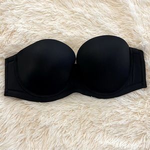 Delimira Bra Women’s 40C Black Sleek Strapless Underwire Adjustable